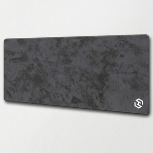 Tapis de bureau gris ciment minimaliste personnalisé XXL, tapis de souris de jeu imperméable avec bords cousus, logo OEM personnalisé, fabricant en gros - Product Image 1