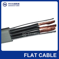 Cable de control plano de núcleos múltiples al por mayor cable de cobre desnudo trenzado fino cable de elevación de potencia aislado de PVC especial