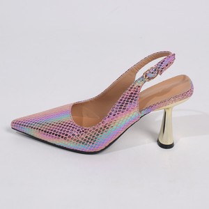 Sandalias de Tacón Medio con Punta Puntiaguda y Brillantina, con Cierre de Hebilla, Zapatos de Moda para Mujer - Product Image 5