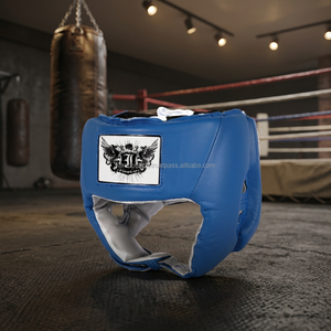 อุปกรณ์ป้องกันศีรษะสำหรับชกมวยแบบเปิดหน้า รุ่น Iron Punch Blue PU โครงอะลูมิเนียมน้ำหนักเบา สำหรับผู้ใหญ่ - Product Image 5