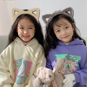 कारखाने थोक गर्म प्यारा बिल्ली कान हेडबैंड बाल बैंड के बालों के लिए मिठाई प्लश बिल्ली कान महिलाओं की पार्टी की छुट्टियों के लिए दैनिक 21 सेमी - Product Image 5