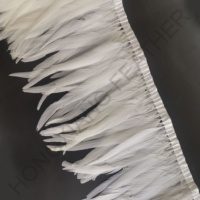 Plumes de queue de coq blanc pur, garnitures, plumes de coque, franges pour fêtes, carnavals, artisanat, vêtements, accessoires de décoration