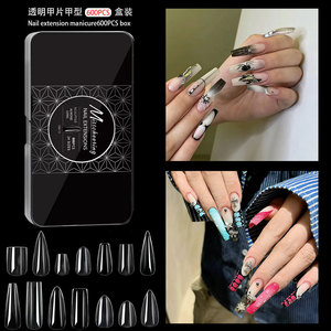Uñas Postizas de Diseño Más Vendidas al por Mayor, 600 Piezas, Sin Costuras, Fáciles de Aplicar, Transparentes, en Forma de Almendra, Stiletto, Cuadradas - Product Image 1
