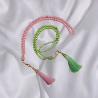 Chapelet islamique unisexe 99 perles en résine, bijoux de prière musulmans avec bracelets en alliage de zinc et perles rondes taillées brillantes pour Ramadan et Pâques