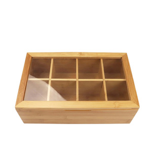 Boîte de rangement rectangulaire de bureau avec compartiments, couvercle à rabat pour l'emballage du thé et du café, utilisation alimentaire, acrylique transparent - Product Image 1