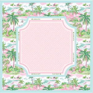 07 Tapete de Mahjong Americano con Estampado de Palmeras Tropicales, Isla Verde y Rosa, de Microfibra, Plegable, Portátil y Resistente al Agua - Product Image 1
