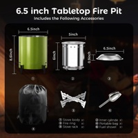 Brasero extérieur compact en acier inoxydable sans fumée pour granulés de bois et charbon de bois, idéal pour le jardin