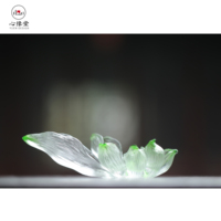 Décorations en cristal d'aromathérapie de quartz synthétique faites à la main de luxe Lotus de la liberté plateau d'encens porte-encens