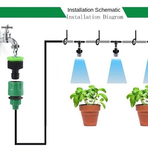 DaringFish - Sistema de Rociado Automático Gris, Sistema de Enfriamiento por Atomización, 70 L, Plástico PVC, Uso en Jardín, Alta Presión - Product Image 1