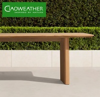 Ensemble de table et chaises de salle à manger d'extérieur en teck moderne et élégant, bois durable pour hôtel, villa, salon, cour, jardin, loisirs
