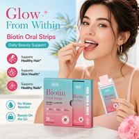 OKTW Bandes Dissolvables Orales de Biotine Haute Puissance (Vitamine B7) Saveur Framboise – Favorise la Santé des Cheveux, de la Peau et des Ongles – Complément Alimentaire