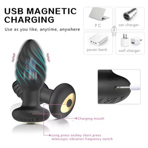 Silicone Anal Plug <b>Vibrator</b> with Thread Surface Design Remote <b>Control</b> App Butt Massager for Men and Women STELLAR PATH - Product Image 3