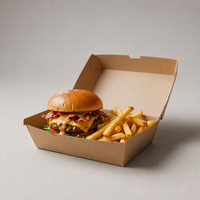 Boîte à frites jetable en papier APP ECO, emballage alimentaire personnalisé, boîte à ailes de poulet, boîte à burger, conteneur pour la restauration rapide à emporter