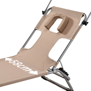 Chaise pliante confortable en tissu Oxford haute résistance pour l'extérieur, avec siège et dossier élargis, chaise inclinable - Product Image 2