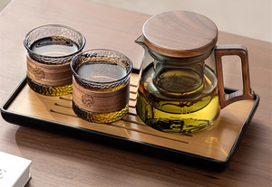 MSH Wholesale High Quality Glass 550ml Tea Pot With Wooden Handle Glass <strong>Teapot</strong> <strong>and</strong> <strong>Cup</strong> <strong>Set</strong> With <strong>2</strong> Glass <strong>Cup</strong> - Product Image 3
