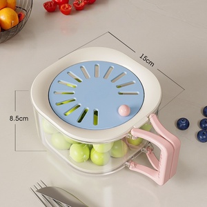 Wholesale Modern Multifunctional Plastic Salad Bowl <b>with</b> Drain <b>Basket</b> Foldable Handles <b>Lid</b> Storage Box Practical for Kitchen - Product Image 2