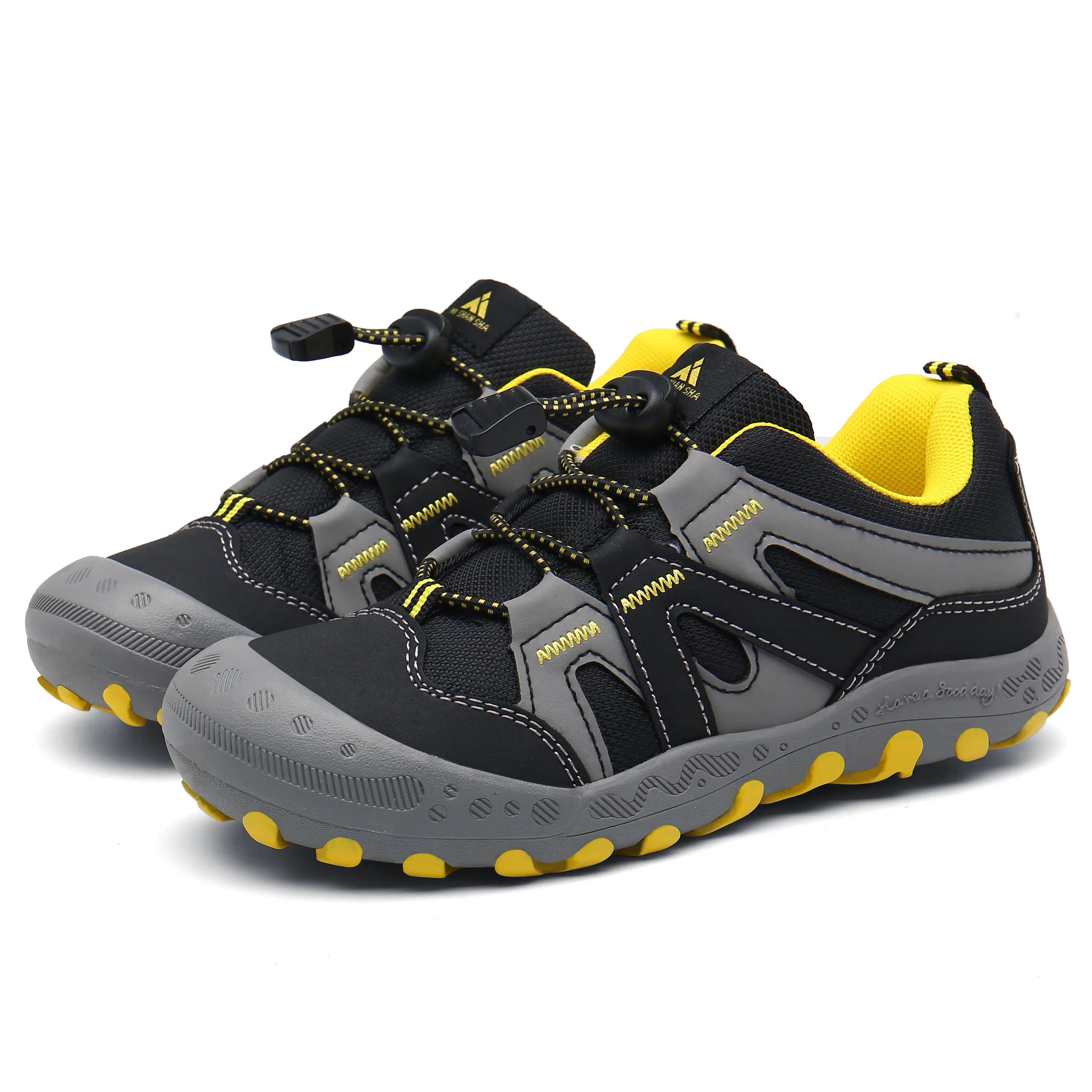 Boys Girls Athletic Hiking Shoes Anti Collision Non Slip Outdoor Walking Running Sneakers