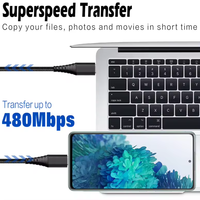 Câble de charge rapide magnétique USB Type-C 3-en-1 PD 60W/100W 3A pour ordinateur, lecteur de codes-barres et plus
