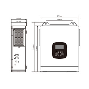 Prix de gros Onduleurs solaires hybrides monophasés MPPT 3KW 4KW 6KW HFP On-Grid et Off-Grid 3.3W-12.3 - Product Image 2