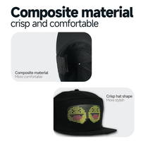 Gorra de Béisbol con Pantalla LED y Control por Aplicación Inteligente, Programable, con Texto e Imágenes Personalizables, para Fiestas, Raves y Hip Hop