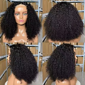 Peluca Afro Rizada sin Adhesivo con Cierre 4x4, Peluca de Encaje Transparente de Alta Definición, Cabello Humano Rizado, Peluca para Mujer Negra - Product Image 1