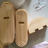 Étagère murale verticale en bois de style rondin Senzhihui, 5 niveaux, sans perçage, épaisseur 2 cm, polie, en stock