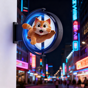 Cadre d'affichage LED holographique 3D double face avec ventilateur rotatif pour l'éducation en intérieur, la signalisation commerciale et la publicité en extérieur - Product Image 2