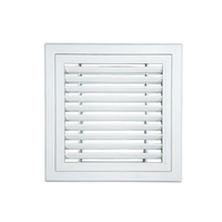 Grille d'aération double à lamelles en ABS, grille de retour d'air simple à lamelles avec charnière et grille métallique pour climatisation centralisée