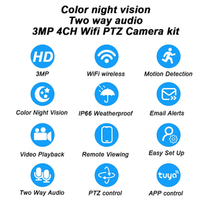 WiFi 4-<strong>Channel</strong> CCTV NVR <strong>Security</strong> Camera <strong>System</strong> with 360&deg; Night Vision and Two-Way Audio Wireless Connection CMOS Sensor - Product Image 4