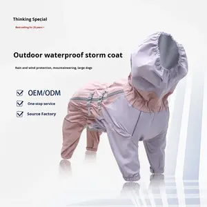 कारखाने की कीमत वाटरप्रूफ विंडप्रूफ पालतू वर्षाकोट चार लेगिंग के साथ उच्च गुणवत्ता वाली आधुनिक शैली छिपी हुई लीश छेद डिजाइन कुत्ते कपड़े - Product Image 5