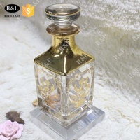 Flacon de parfum décoratif en cristal à motif de fleurs dorées de 150 ml