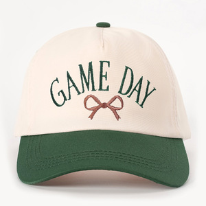 Casquette de baseball vintage bicolore brodée personnalisable avec logo pour le jour du match, style trucker, pour femme, pour l'esprit scolaire et les mamans sportives - Product Image 6