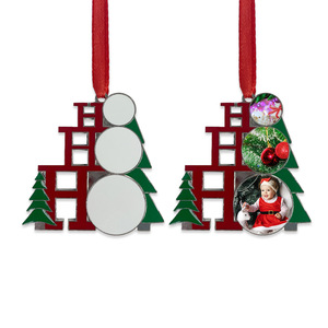 Factory Direct Sublimation Christmas Zinc Alloy Blank Ornaments Customizable Heat Transfer <b>Xmas</b> Decor for Holiday Party Gifts - Product Image 6