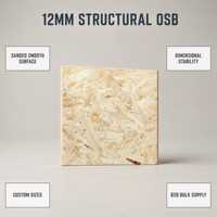 Panneau OSB de 12 mm, panneau de particules orientées, panneau de particules haute résistance pour la construction, mur, toit, sous-plancher