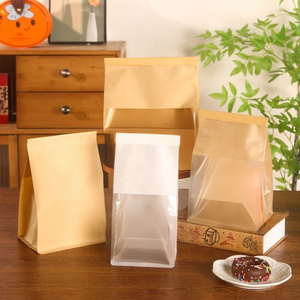 <span class=keywords><strong>ถุง</strong></span>บรรจุภัณฑ์อาหารกระดาษคราฟท์สีน้ำตาลแบบกำหนดเองพร้อมหน้าต่าง เหมาะสำหรับโดนัท ขนมปังปิ้ง ขนมปัง และแซนวิชของร้านเบเกอรี่ขนาด<span class=keywords><strong>เล็ก</strong></span> - Product Image 1