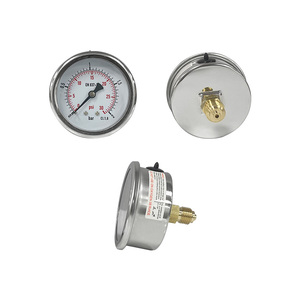 AKS 63mm 반강철 분할 축압력 게이지 0-2 바(0-30 PSI), 1/4인치 BSP 연결, 저압 시스템용 패널 장착 - Product Image 1
