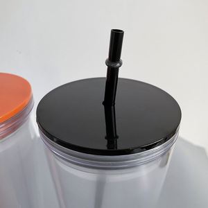 Halloween 24oz Green Glow in the Dark Double <b>Walled</b> Plastic Acrylic Snow Globe Tumblers with Bottom Hole Suitable for <b>Vinyl</b> - Product Image 4