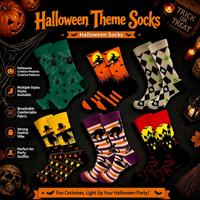 Chaussettes amusantes pour Halloween, chaussettes en coton jacquard haute densité 200N, chaussettes de fête avec motifs sorcière, araignée, maison hantée, chaussettes cadeaux pour Halloween