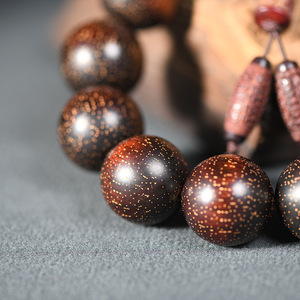 Bracelet de perles Bouddha en corne de rhinocéros et bois de rose, avec perles <span class=keywords><strong>mantra</strong></span> à six caractères haute densité et perles Dzi Xiangyun, modèle Explosive Gold Star 2.0 - Product Image 4
