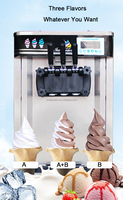 Machine à crème glacée molle à haute productivité 3 Options accepte le sirop de crème glacée au chocolat aux fruits de lait d'eau de yaourt tous les deux neufs utilisés