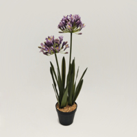 Pot Bunga Agapanthus Buatan Simulasi Tinggi Desain Fashion, Ramah Lingkungan, Tahan Lama, Modern untuk Dekorasi Lanskap Kantor & Taman