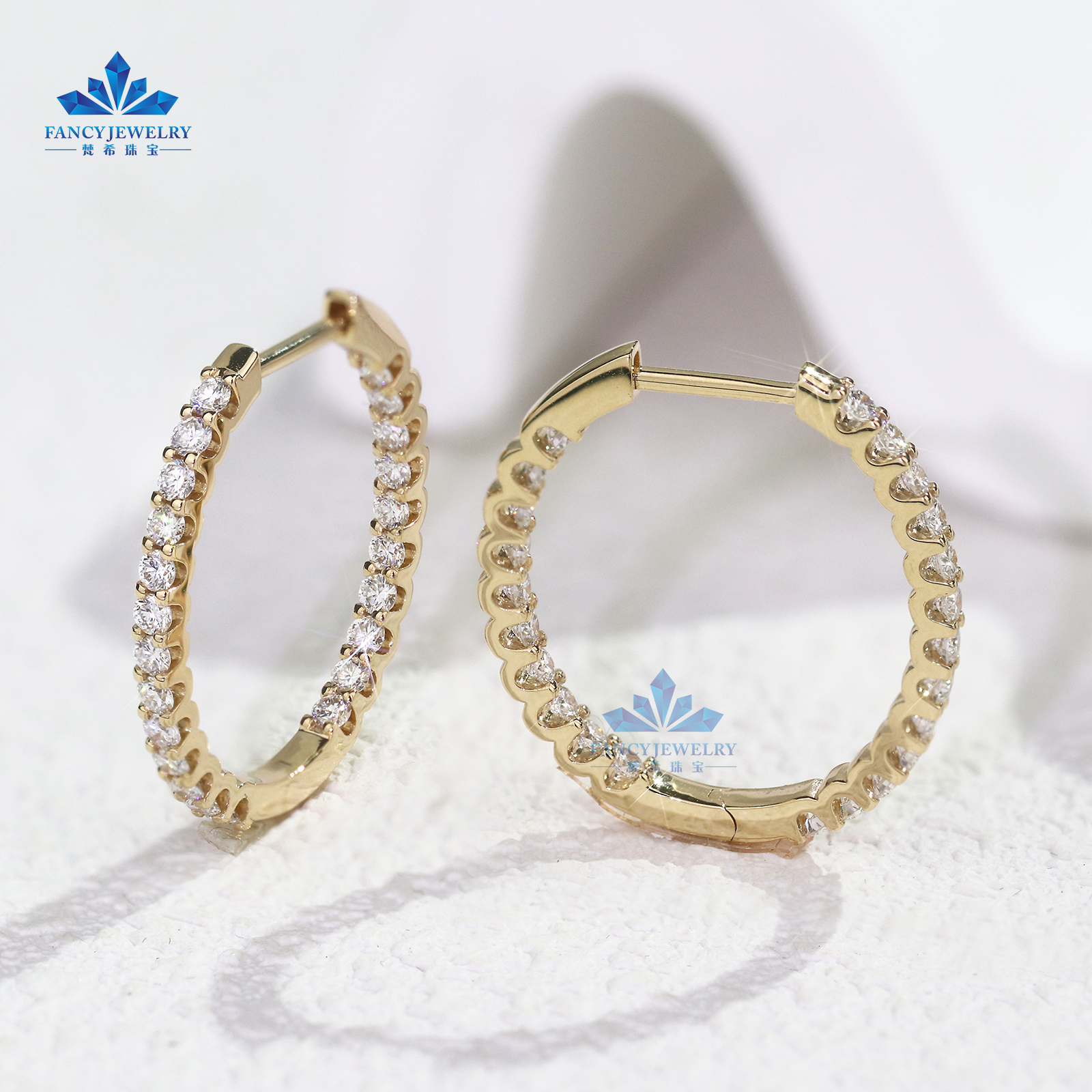 18k solid gold hoop earrings