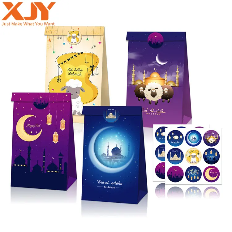 Xjy Ramadan Mubarak Kraft Túi Quà Tặng Eid Goodie Túi Hồi Giáo Hồi Giáo Ramadan Trang Trí