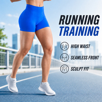 Shorts Deportivos para Mujer, Sin Costuras, Cintura Alta, Moldeadores de Glúteos, Nailon y Spandex Suaves, Sin Dobladillo Enrollado, para Gimnasio, Entrenamiento, Yoga