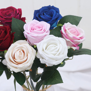 <span class=keywords><strong>Bouquet</strong></span> <span class=keywords><strong>de</strong></span> roses artificielles en velours à tige unique pour mariage, Saint-Valentin, décoration <span class=keywords><strong>de</strong></span> maison, fleurs artificielles en soie - Product Image 3