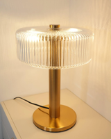 Lampe de bureau LED carrée moderne AC E14 avec abat-jour en verre, lampe de table décorative à intensité variable pour chambre à coucher