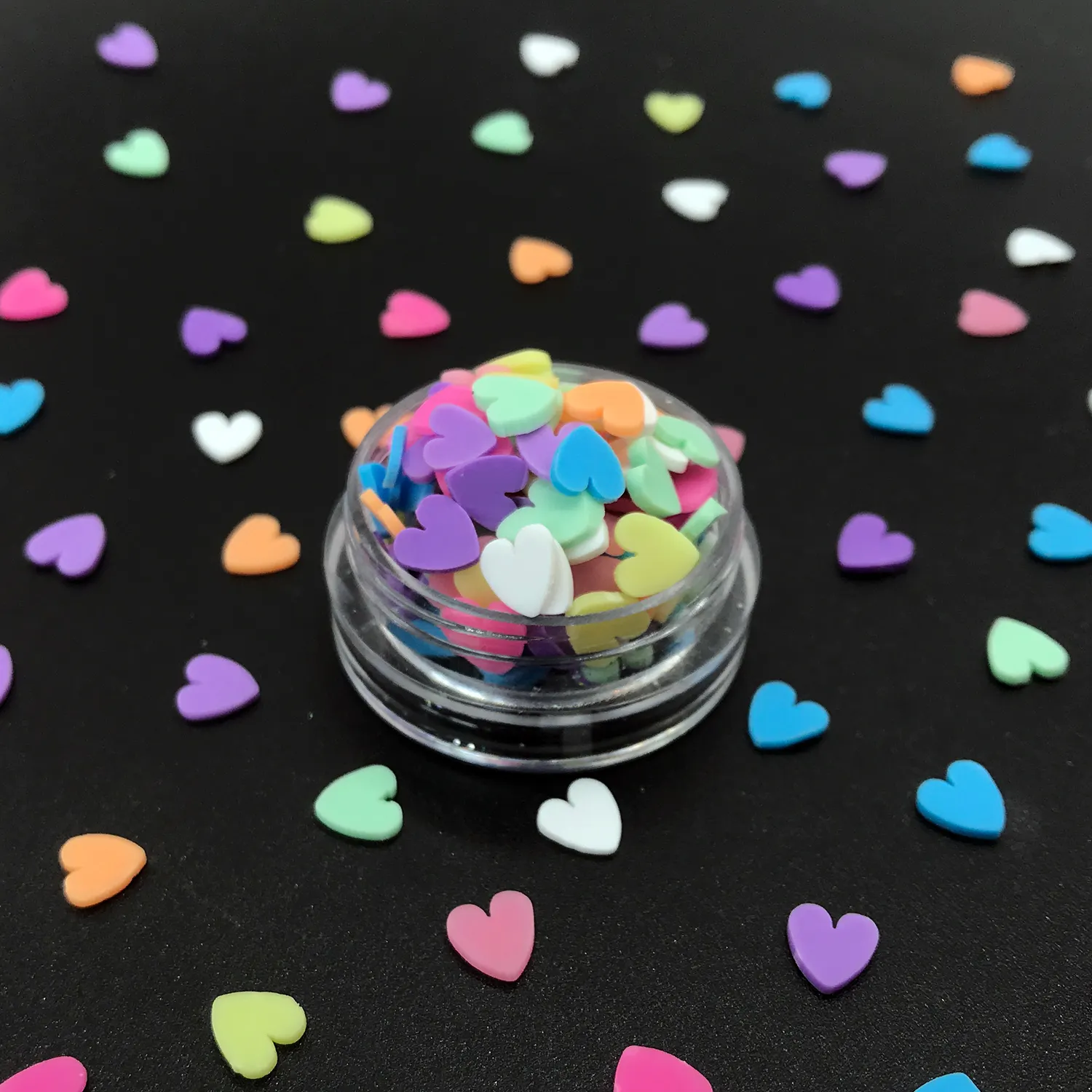 New Design cute heart Delicate Sprinkles polymer clay diy for Slime Nail Art Decorations