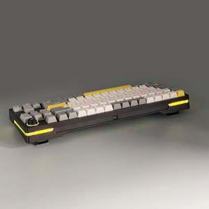 Hot bán yh8704 RGB đèn nền có thể sạc lại chơi game Bàn Phím Cơ khí có dây + 2.4G không dây + BT Điều kiện Mới - Product Image 3