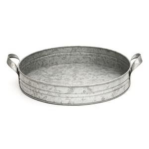 Pot de fleur décoratif de plateau de jardinière rond galvanisé fait à la main pour la décoration à la maison de fête de jardin et de plancher - Product Image 4