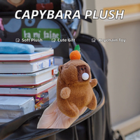 Nouveau porte-clés fantaisie en peluche super douce Capybara, jouet animal en peluche avec sonnette BB et bruit de bulles, en coton PP, OPP, idéal pour un anniversaire